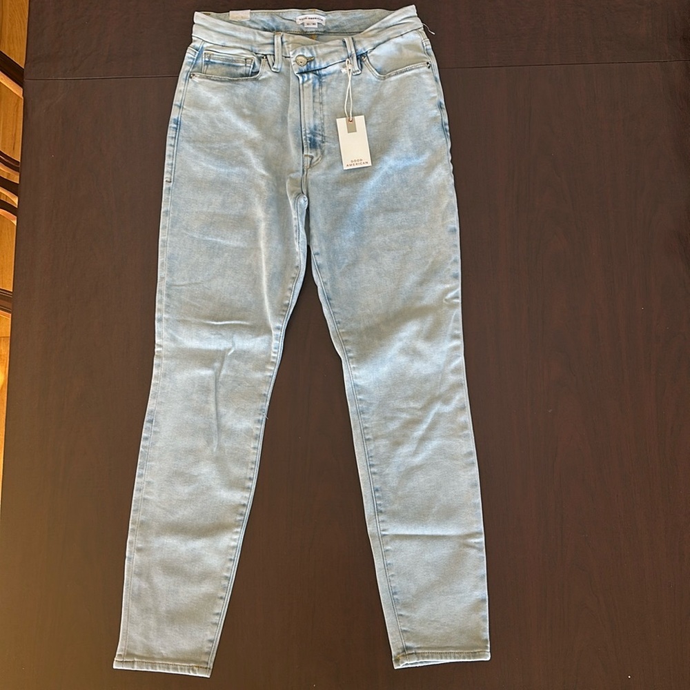 Good American Good Waist High Rise Skinny Jean w/ tags Size 10/30 Light Blue